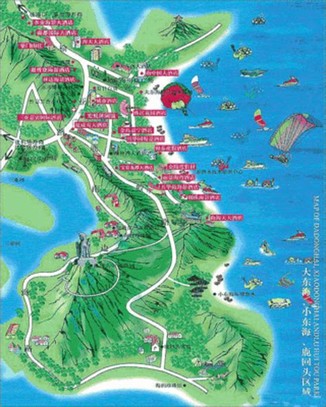 三亚市重点旅游景点分布图-三亚旅游地图