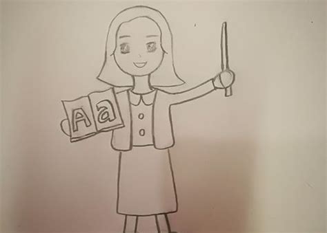 教师节简笔画：女老师的简笔画步骤图片-露西学画画