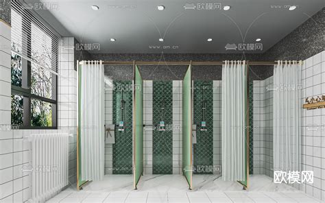 洗浴中心 公共淋浴区 洗浴区su模型下载_ID14005342_sketchup模型下载-欧模网