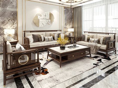 新中式沙发组合定制，现代新中式实木沙发定做，新中式风格 ...