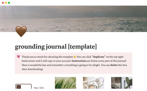 Digital grounding journal | Notion Template
