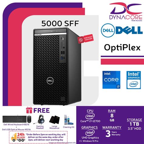 DELL OPTIPLEX 5000 SFF (i7-12700 12Core | 8GB | 1TB HDD | INTEL UHD ...