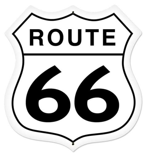 Route 66 Tribute - Panneau routier authentique "SHIELD"