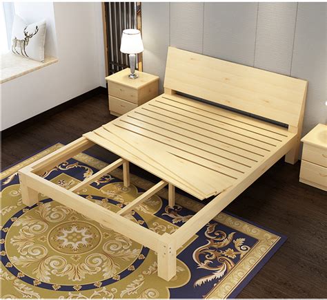 家居卧室双人折叠床休闲午睡竹木制床办公室便携可折叠床一件代发-阿里巴巴