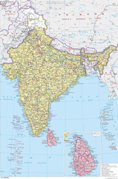 印度地图中文版高清