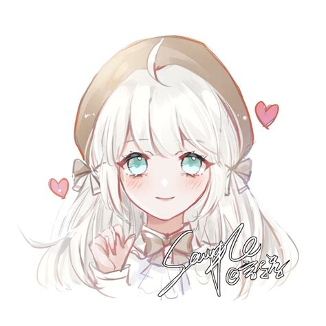 插画女生头像动漫温柔