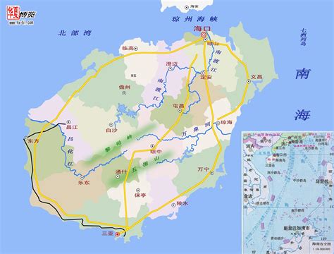 海南岛地形图图片