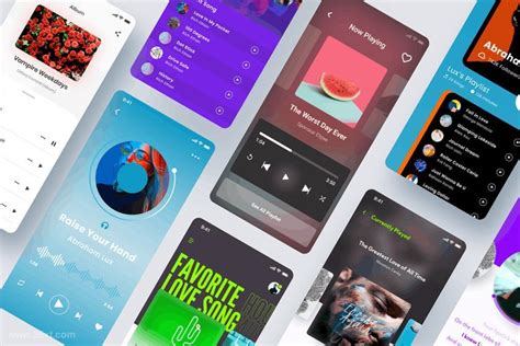 质感高级的音乐播放app UI Kit界面设计Figma模板 - 25学堂