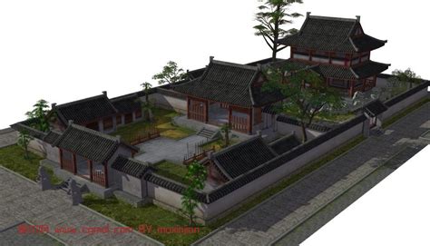 水阁庭院,住宅,中式建筑,古代场景max模型_古代场景模型下载-摩尔网CGMOL