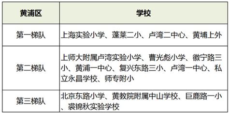 2021年上海各区小学梯队排名