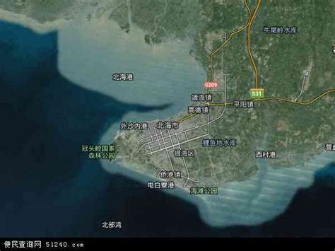 北海市地图 - 北海市卫星地图 - 北海市高清航拍地图 - 便民查询网地图