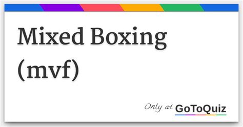 Mixed Boxing (mvf)