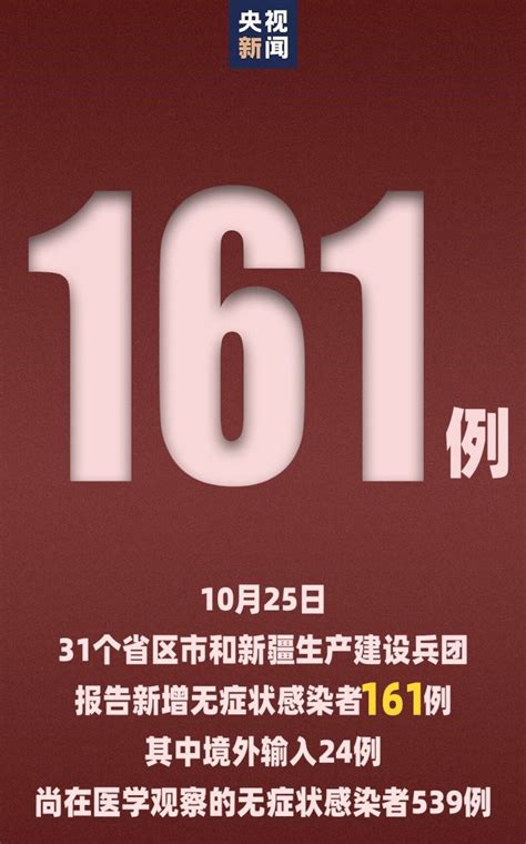 10月25日31省份新增境外输入20例无症状感染者161例- 上海本地宝
