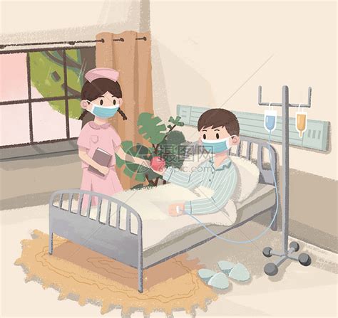 护士关爱病人插画图片下载-正版图片401714059-摄图网