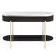 Reed Mid-Century Modern 48-inch Faux Marble 1-Shelf Sofa Table with ...