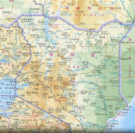 肯尼亚地势图 - 肯尼亚地图 - 地理教师网
