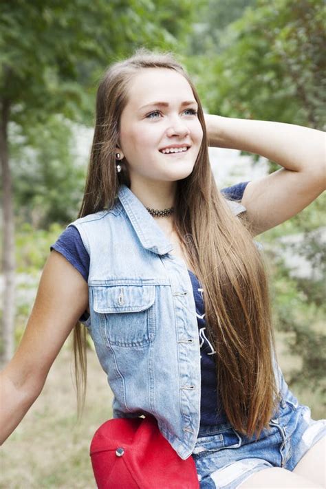 Teen girl stock photo. Image of joyful, nature, jeans - 62269328