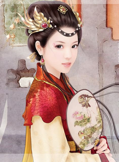 惊艳的手绘古代美女作品_中国风