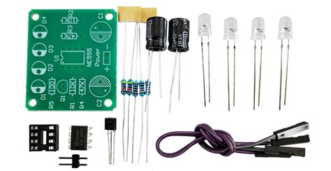 NE555呼吸灯/电子DIY趣味制作套件 4个5MM LED 电子制作散件-初学及入门套件-伍陆电子