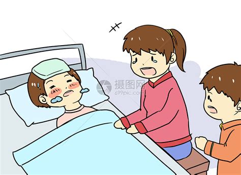 儿童感冒生病漫画插画图片下载-正版图片400188104-摄图网