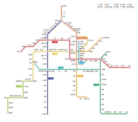 广州地铁线路图，广州最全地铁线路/站点中转站线路查询