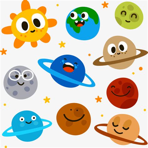 太阳系简笔画八大行星,太阳系行星手绘图,简笔画行星_大山谷图库