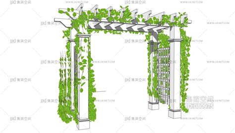 金属架子 爬山虎 绿植植物 装饰植物 su草图模型下载-【集简空间】「每日更新」