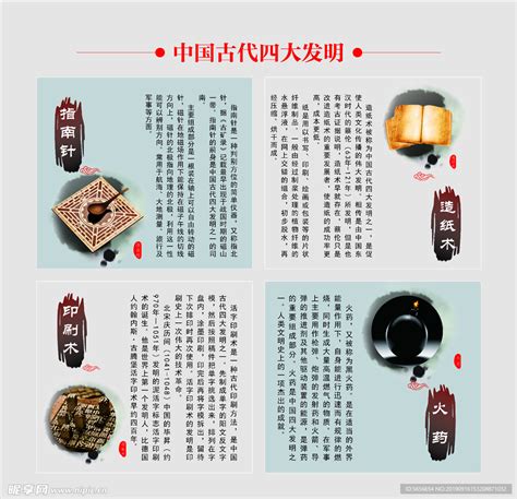 中国古代四大发明设计图__广告设计_广告设计_设计图库_昵图网nipic.com