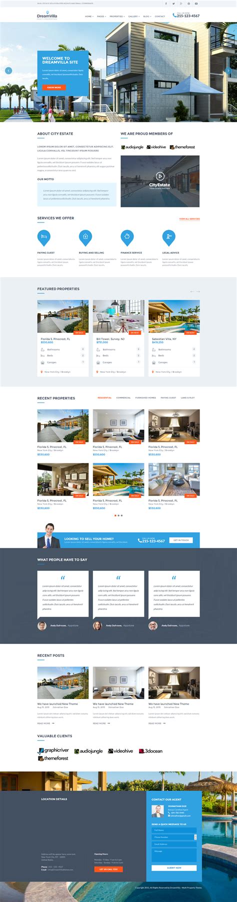 房地产中介网站设计HTML模板 RILHAUS – Real Estate Homepage Template – 设计小咖