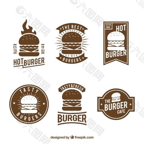老式汉堡标志平面广告素材免费下载(图片编号:8971459)-六图网