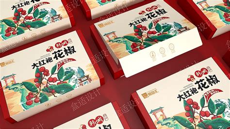 韩城大红袍花椒综合礼盒包装设计_箱盒汇网-站酷ZCOOL
