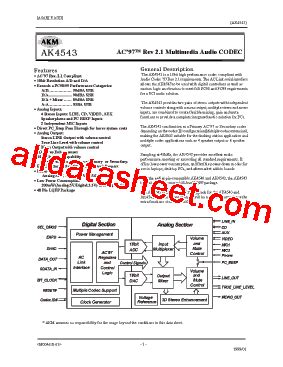 AK4543VQ Datasheet(PDF) - Asahi Kasei Microsystems