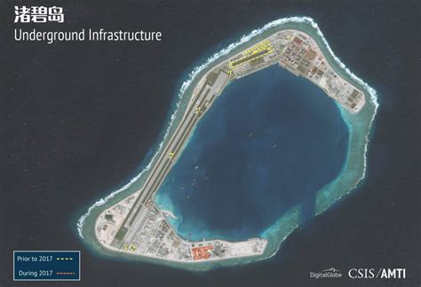 南海人造岛礁最新卫星大图 最窄处超过2个体育场_手机凤凰网
