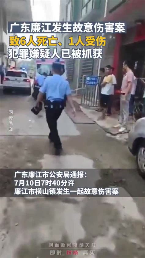 广东廉江发生故意伤害案致6死1伤，犯罪嫌疑人已被抓获|广东省|故意伤害案_新浪新闻
