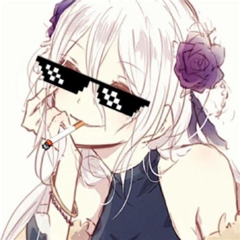 温柔头像叼烟女生