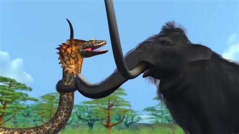 恐龙战争：泰坦巨蟒vs猛犸象，猛犸象的大金链子_高清1080P在线观看平台_腾讯视频