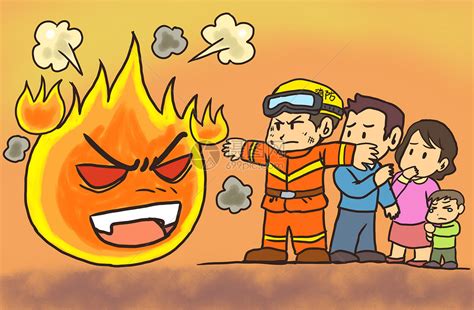 卡通手绘119全国消防宣传日消防英雄背影原创插画素材免费下载 - 觅知网