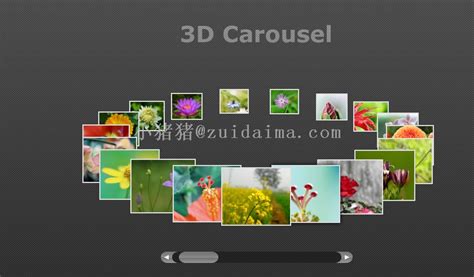 jquery实现超级漂亮带滚动条的3D圆形立体相册图片旋转轮播特效-代码-最代码