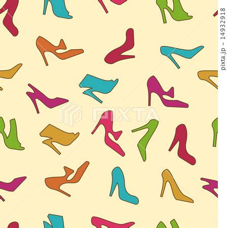 Seamless Texture with Colorful Women Footwearのイラスト素材 [14932918] - PIXTA