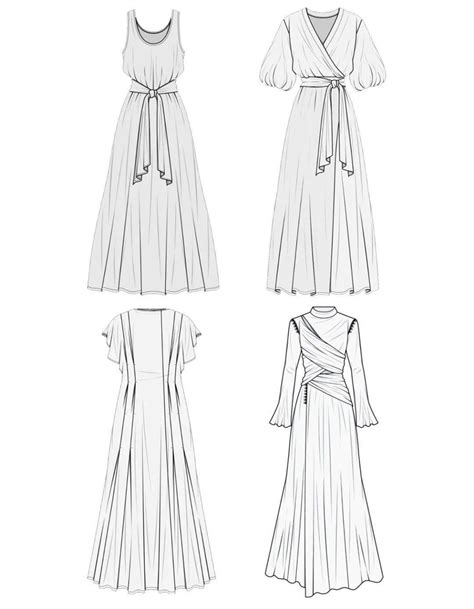 休闲时装，连衣裙款式图分享-服装设计-服装设计教程-CFW服装设计