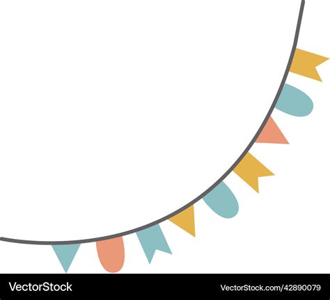 Paper flag garland icon holiday party decoration Vector Image