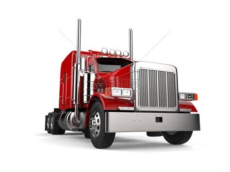 红色经典18轮式大卡车低角插画图片下载-正版图片503549369-摄图网