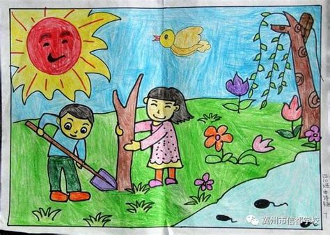 儿童画作品欣赏:春天来了