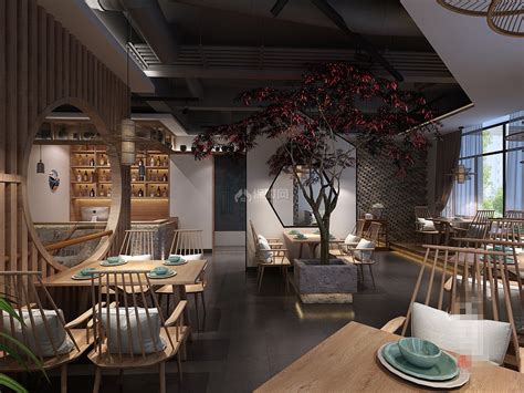 别墅中式装修 餐厅效果图_紫云轩中式设计图库