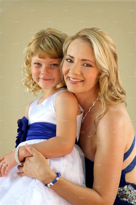 Lovely blond mom and daughter | High-Quality People Images ~ Creative ...