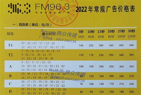 2022芜湖交通电台广告价格-芜湖-上海腾众广告有限公司