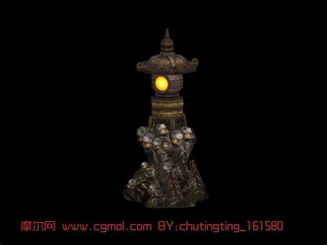 石灯,建筑场景3D模型_古代场景模型下载-摩尔网CGMOL