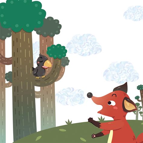 狐狸和乌鸦|插画|绘本|咸鱼是阿司呀 - 原创作品 - 站酷 (ZCOOL)