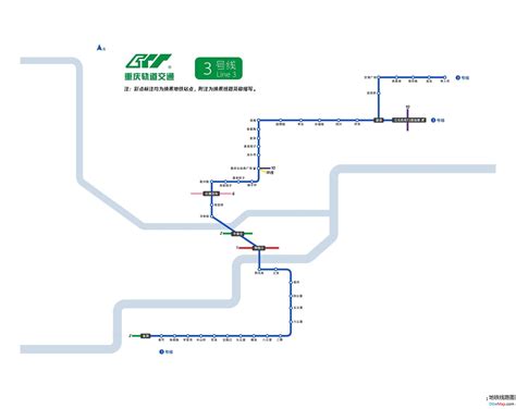 重庆轻轨地铁3号线 - 地铁线路图