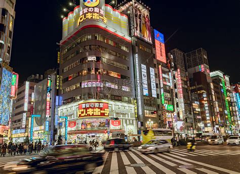 日本东京城市夜景街道摄影图高清摄影大图-千库网